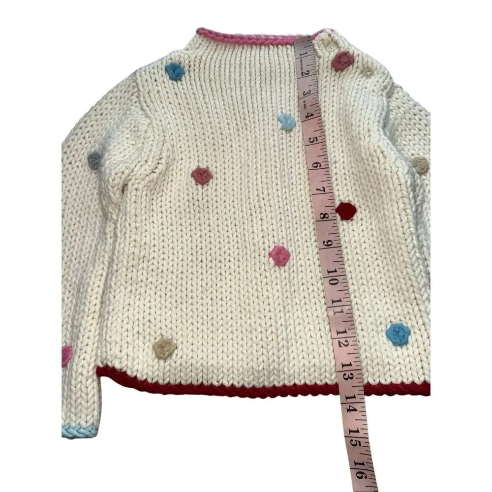 Y2K Baby Gap Textured Polka Dot Chunky Knit Sweater Size 2T